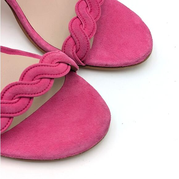 Stuart Weitzman Dancer Twistie 100 Suede Sandal Women's Pink Size US7 EU37.5 - Picture 8 of 10